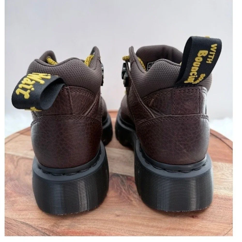Dr Martens Woodard Boots Brown Leather Chunky Robust Sole Lace Up Size 7 M/ W 8 - Picture 4 of 9
